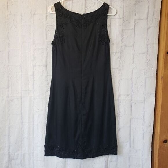 ABS BY ALLEN SCHWARTZ Beaded Floral Sleeveless Cocktail Dress - Picture 10 of 12